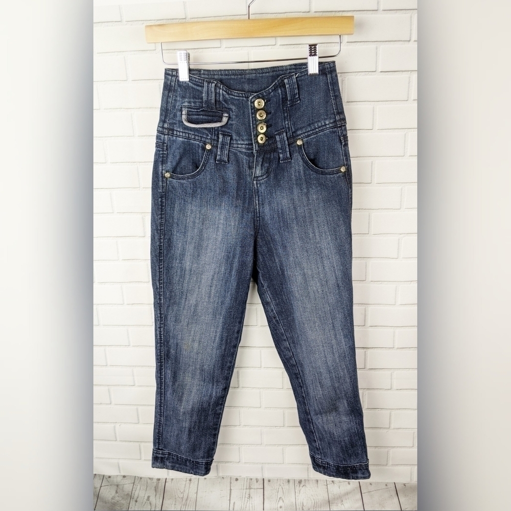Younique High Rise‎ Dark Blue Cropped Jeans Women's 0